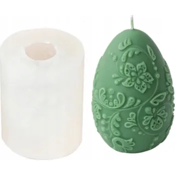 Silikonová forma na SVÍČKY VOSK MÝDLA ODLÉVÁNÍ VEJCE S KVĚTINAMI NA Velikonoce