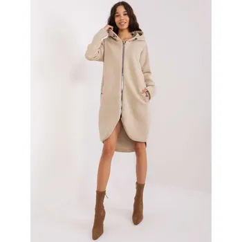 Dámská mikina Béžová dlouhá mikina s zipem Tina RV-