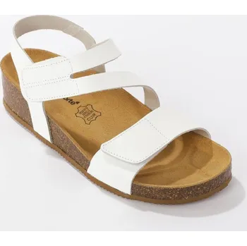 Dámské sandále Kožené sandály na suchý zip bílá 38