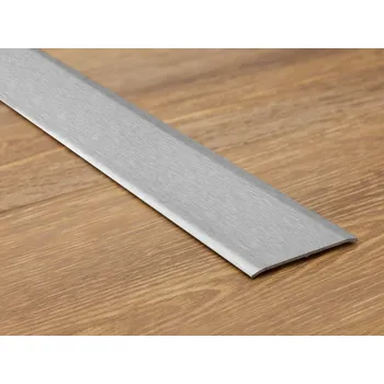 Podlahová lišta Profilteam přechodová lišta pro lepení plochá 60x1000 Nerez kartáčovaná