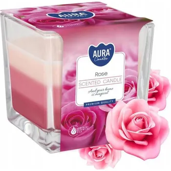 Svíčka Parafínová vonná svíčka Růže Aura 1 ks