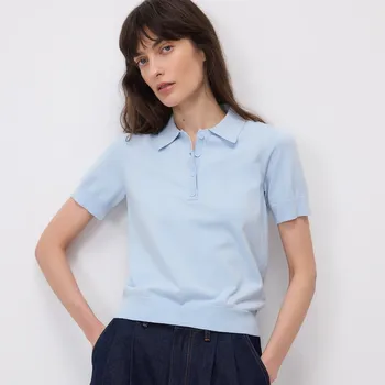 Dámský svetr Reserved - Svetr polo s viskózou - bleděmodrá - 759AP-05X - 759AP-05X-L