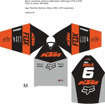 Moto dres Dres na zakázku Motokros, Enduro, MTB, BMX, DH, 120 2H1118818