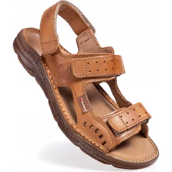 Dámské sandále Pánské kožené sandály nastavitelné na suchý zip z hovězí kůže velikosti 39-46 PanSzew