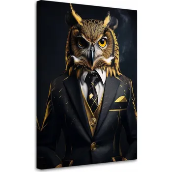 Obraz Obraz na plátně, Sova Pták v obleku 60x90