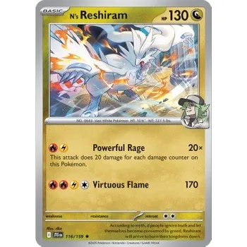 Karetní hra Pokémon JTG 116/159 N's Reshiram - Journey Together Stav: Near Mint, Verze: HOLO