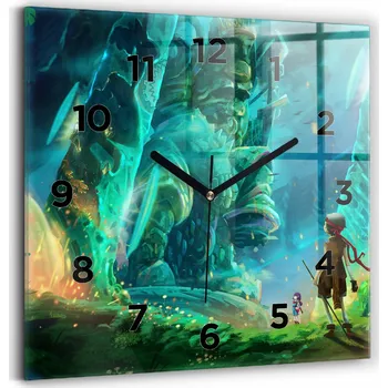 Hodiny Foto Hodiny Skleněné Nástěnné Do Moderních Interiérů Děti v lese 30x30 cm
