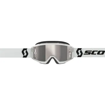 Motocyklové brýle brýle PRIMAL CH bílá, SCOTT - USA (plexi střírné chrom) 278597-0002269