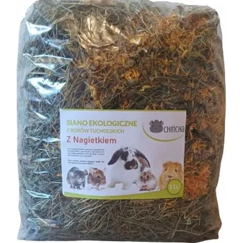 Krmivo pro hlodavce Seno s Měsíčkem Léčivým Krásné Zelené Voňavé Bez Prachu pro Králíky Hlodavce 0,5kg