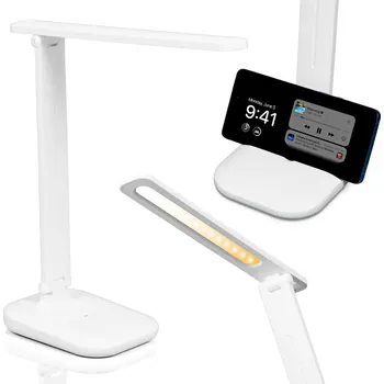 Lampička LED Stolní Lampa Školní na Stůl DRŽÁK NA TELEFON 3 Barvy Nastavení Jasu