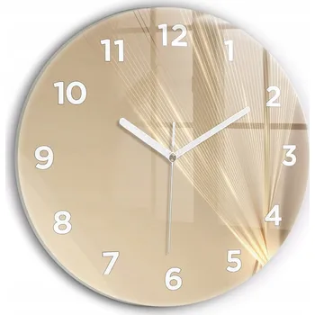 Hodiny Moderní skleněné nástěnné hodiny s potiskem Abstraktní světlo průměr 30 cm