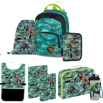 Školní batoh Set 8 dílný OXY GO Dino sada batoh, penál, sáček Dinosaurus a doplňky 0-47425/08