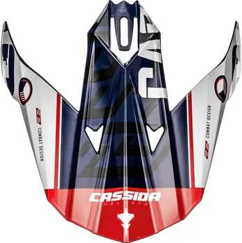 Helma na motorku kšilt pro přilby Cross Cup Sonic, CASSIDA (modrá/bílá/červená) PEAK BLUE/WHITE/RED SC-15 SONI