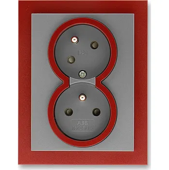 Elektrická zásuvka Zásuvka dvojnásobná bezšroubová, s clonkami, s natočenou dutinou ABB Neo Tech 5513M-C02357 71 ocelová / teracotta