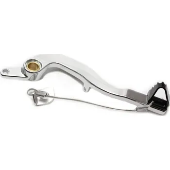 Brzdový pedál MOTION STUFF 83P-0621002 silver body, black steel fixed tip Pevný hrot z oceli YAMAHA YZ 450 F 2010-2020