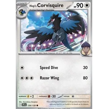 Volný čas Pokémon JTG 134/159 Hop's Corvisquire - Journey Together Stav: Near Mint, Verze: NORMAL