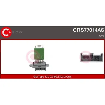 Ventilátor topení a klimatizace Odpor, vnitřní tlakový ventilátor CASCO CRS77014AS