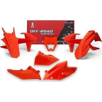 sada plastů KTM, RTECH (oranžová, 6 dílů, vč. L krytu vzduch filtru a přední masky), RTECH KTM EXC-F 450 (Racing) 2017-2019