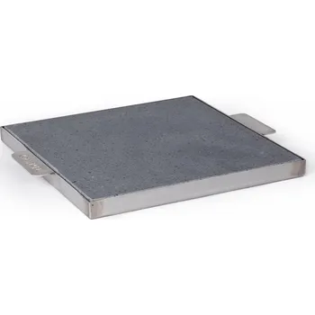 Příslušenství pro gril Grilovací lávový kámen 40x40x2cm v nerez rámu s odkapovým žlábkem s úchopy do stran (Grilovací lávový kámen 40x40x2cm (původ: Itálie) + nerez rám s úchopy do stran a odkapovým žlábkem)