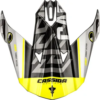 Helma na motorku kšilt pro přilby Cross Cup Sonic, CASSIDA (bílá/žlutá fluo) PEAK WHITE/YELLOW FLUO SC-15 S