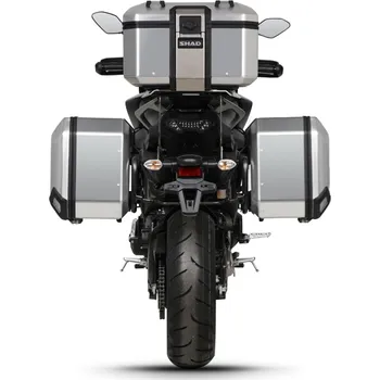 Zavazadlo na motocykl Kompletní sada černých hliníkových kufrů SHAD TERRA BLACK , 37L topcase 47L/47L boční kufry, včetně montážní sady a plotny SHAD YAMAHA MT-09 Tracer / Tracer 900 YAMAHA MT-09 Tracer 2018-2020