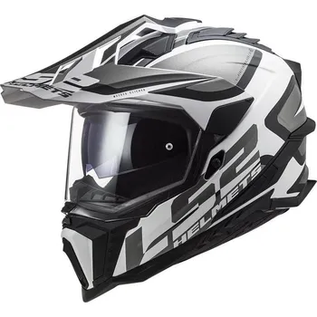 Helma na motorku LS2 MX701 EXPLORER ALTER MATT BLACK WHITE (Velikost: XL) 407012102-MASTER
