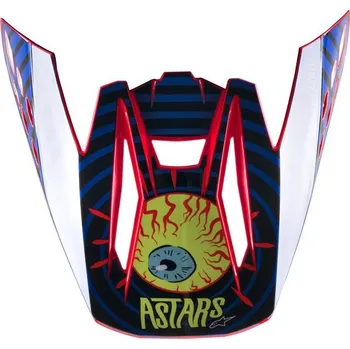 Helma na motorku kšilt pro přilby S-M5 SOLAR FLARE, ALPINESTARS (černá/modrá/červená fluo/žlutá fluo, verze ECE 22.05) 8985722-1739-TU