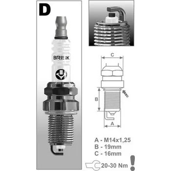 Elektroinstalace pro motocykl zapalovací svíčka D14YC řada Super, BRISK - Česká Republika BETA Techno 250 1994-1999