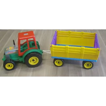 autíčko Traktor plastový s velkou vlečkou FARMER MAX