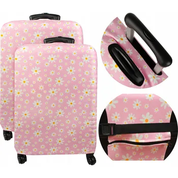 2x Obal na kufr s motivem růžové květiny, velikost L 73x50x30cm Sillar