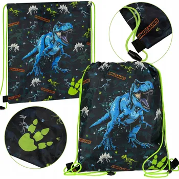 Školní sáček Černá sáček na boty do TV , školní aktovka přes rameno s Dinosaurus pro chlapce