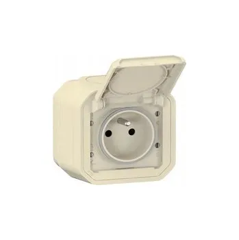 Elektrická zásuvka Plexo Zásuvka 2P+UZ nástěnná IP55 PÍSKOVÁ Legrand 069776L