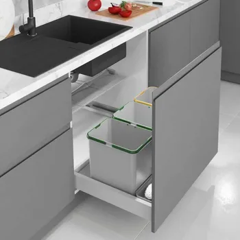 Nábytkové kování Vložka s odpadkovými koši STARAX 900mm-840-800x490-415x330mm 3x16 L+3x1 L S-2566-G