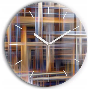Hodiny Ozdobné nástěnné hodiny s krásnou grafikou Abstrakce geometrie kulatý průměr 30 cm
