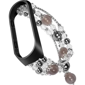 Sportovní měřič Xiaomi Mi Band 3/4 náhradní náramek - Perly Barva: Černá MBSCZ-4PRLC