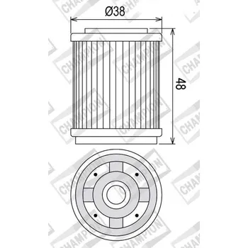 Filtr pro motocykl Olejový filtr CHAMPION COF043 100609635 100609635
