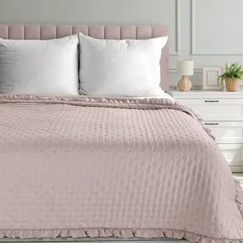 Přehoz na lůžko Přehoz na postel LIBI3 - pudrově růžový Rozměr přehozu (šířka x délka): 220x240cm