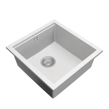Granitový dřez Gamma Decor 4850, 1-komorový granitový dřez 480x500x215 mm, bílá, GMA-ZLE000165