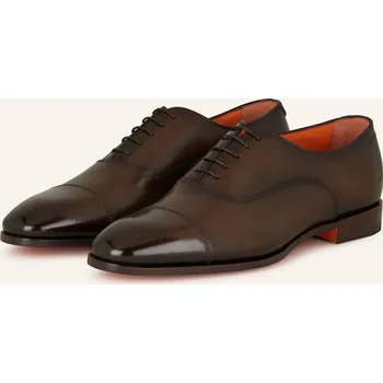 Pánské mokasíny Santoni Pánské Šněrovací Boty Archie, tmavě hnědá, 41