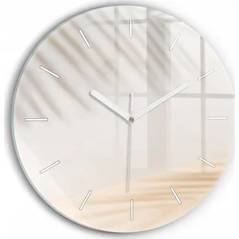 Hodiny Ozdobné nástěnné hodiny s krásnou grafikou Krémová abstrakce kulatý průměr 30 cm