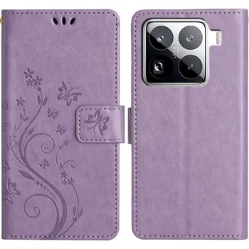 Pouzdro na mobilní telefon Flowers knížkové pouzdro na Xiaomi 15 Pro - světlefialové
