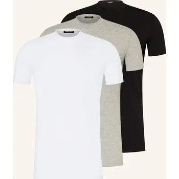 Pánské tričko dsquared2 Pánská Sada 3 Triček, bílá / šedá / černá, 54