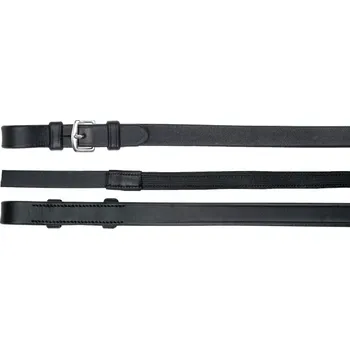 Otěže kožené Waldhausen s gumou, hladké, černé