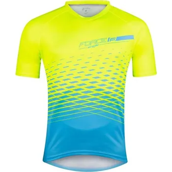 cyklistický dres FORCE Pánský dres s krátkým rukávem FORCE MTB ANGLE, fluo-modrý - M