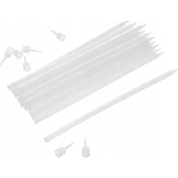 Dortová svíčka 12x Svíčky NA DORT narozeninové bílé dlouhé zapichovací s podstavci 14,5 cm