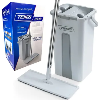 mop TENZI Plochý Mop Se Ždímačem - Mop s Dvoukomorovým Kbelíkem