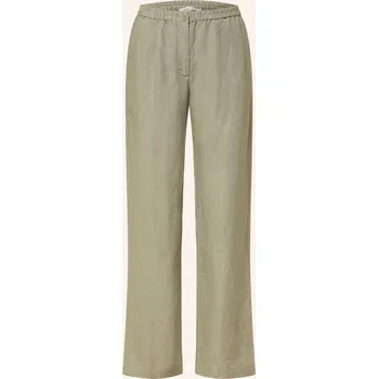Dámské kalhoty Samsøe Samsøe Dámské Marlene Kalhoty Satove Ze Lnu, olivová, 36
