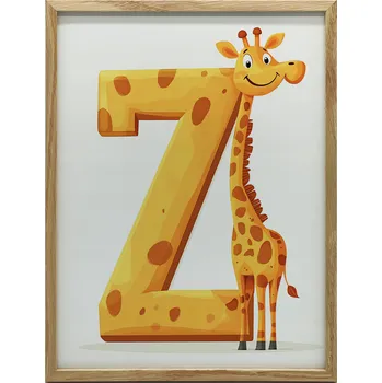 Plakát Plakát Žirafa s písmenem Z - Plakát pro děti, 40x50 cm, bez rámu 40 x 7 cm