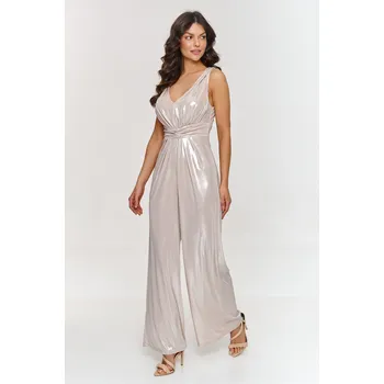 Dámský overall Lesklý overal se širokými nohavicemi M885 Barva: Béžová, Velikost: XL