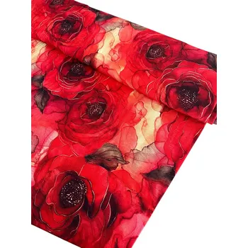 Červená viskoza úplet, Barva Červená, Materiál 96% Viskoza 4% Lycra